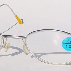 (NWT) Vintage 90's Mini Oval Metal Reading Glass +2.00 (M.Silver)